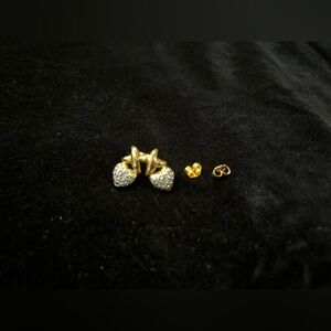 Love Heart stud earrings. Gold over Sterling. 1990’s